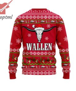 morgan wallen around the christmas tree bull bull horns ugly christmas sweater 3 anQvF