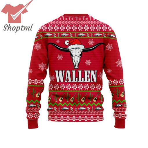 Morgan Wallen Around The Christmas Tree Bull Bull Horns Ugly Christmas Sweater