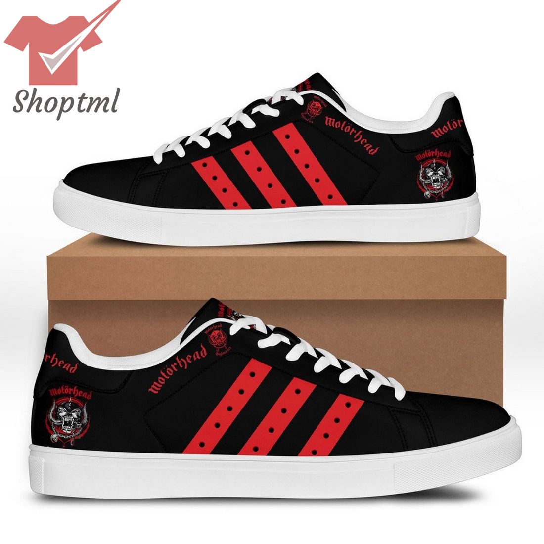 Motorhead rock band red ver 3 stan smith adidas shoes