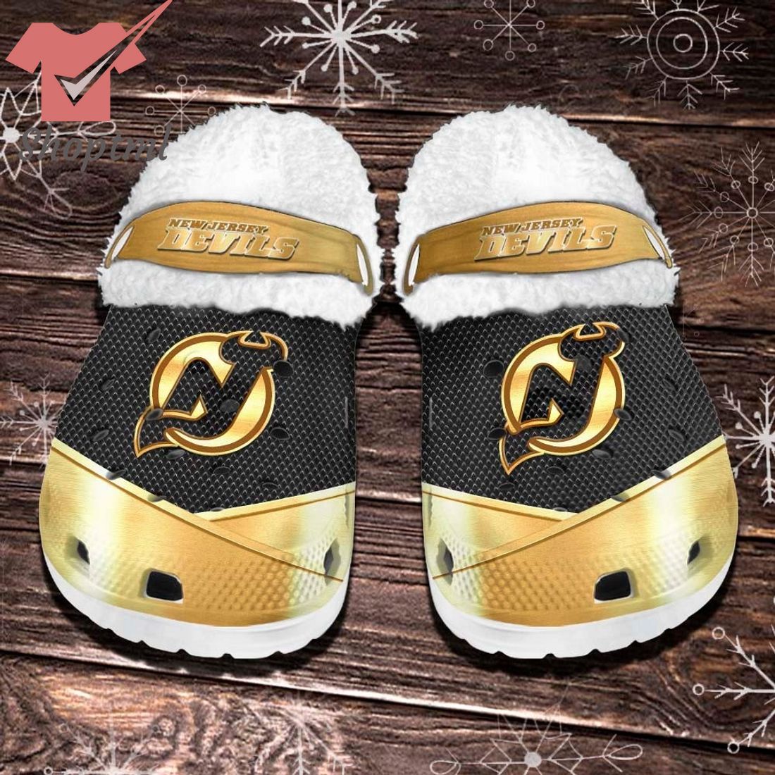 New Jersey Devils NHL Fleece Crocs Clogs Shoes