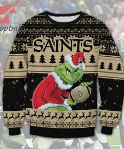 New Orleans Saints Grinch Ugly Christmas Sweater