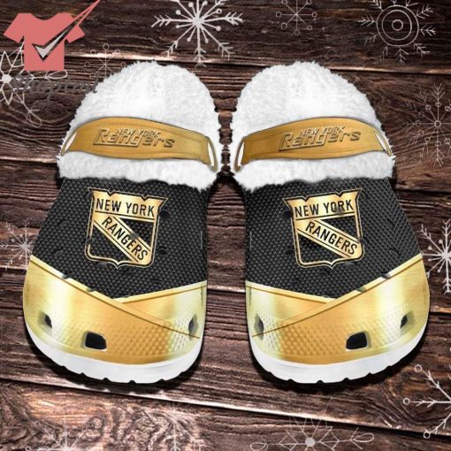 New York Rangers NHL Fleece Crocs Clogs Shoes