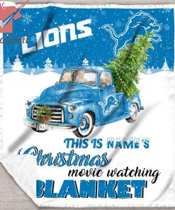 NFL Detroit Lions Custom Name Christmas movie watching quilt blanket