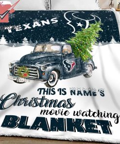 NFL Houston Texans Custom Name Christmas movie watching quilt blanket