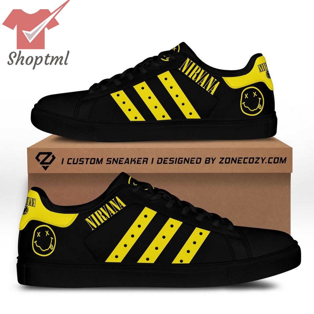 Nirvana rock band yellow ver 1 stan smith adidas shoes