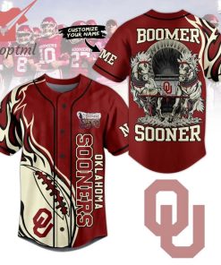 Oklahoma Sooners Boomer Sonner Custom Name Baseball Jersey