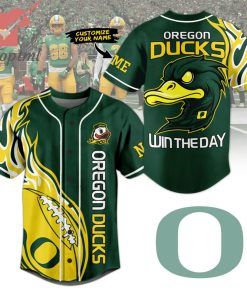 Oregon Ducks Win The Day Custom Name Baseball Jersey