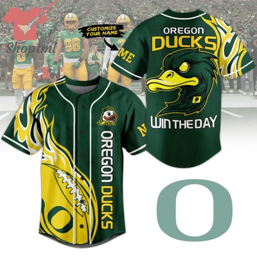 Oregon Ducks Win The Day Custom Name Baseball Jersey