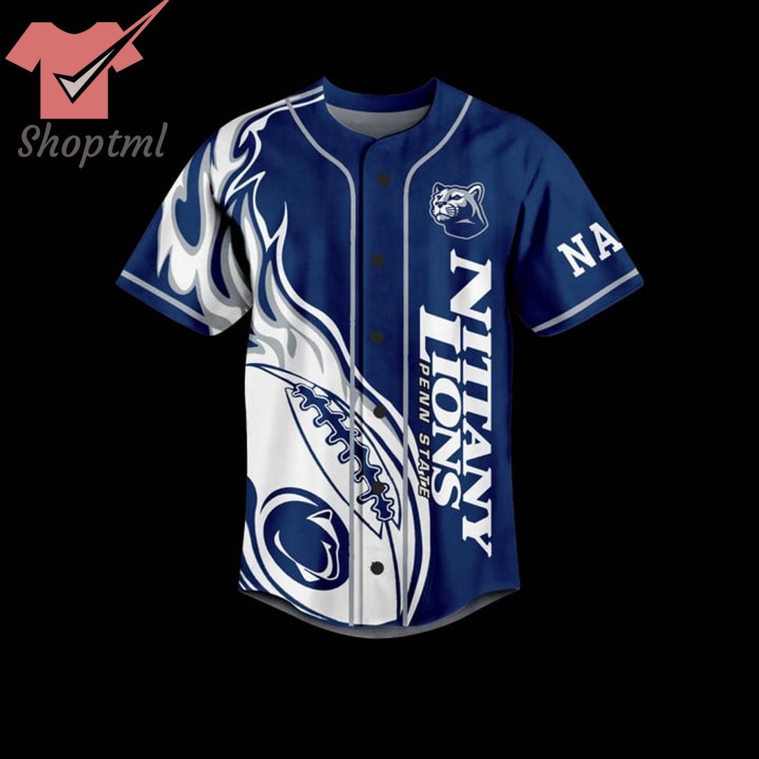 Penn State Nittany Lions Rugby Blue Custom Name Number Baseball Jersey