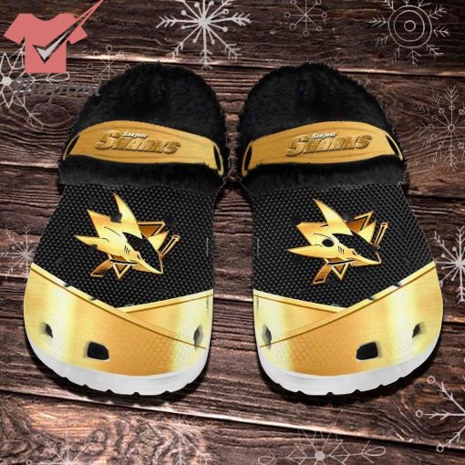San Jose Sharks NHL Fleece Crocs Clogs Shoes