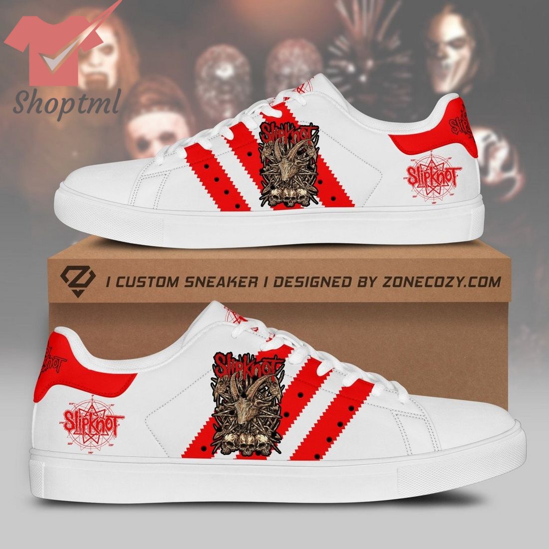Slipknot band red ver 3 stan smith adidas shoes