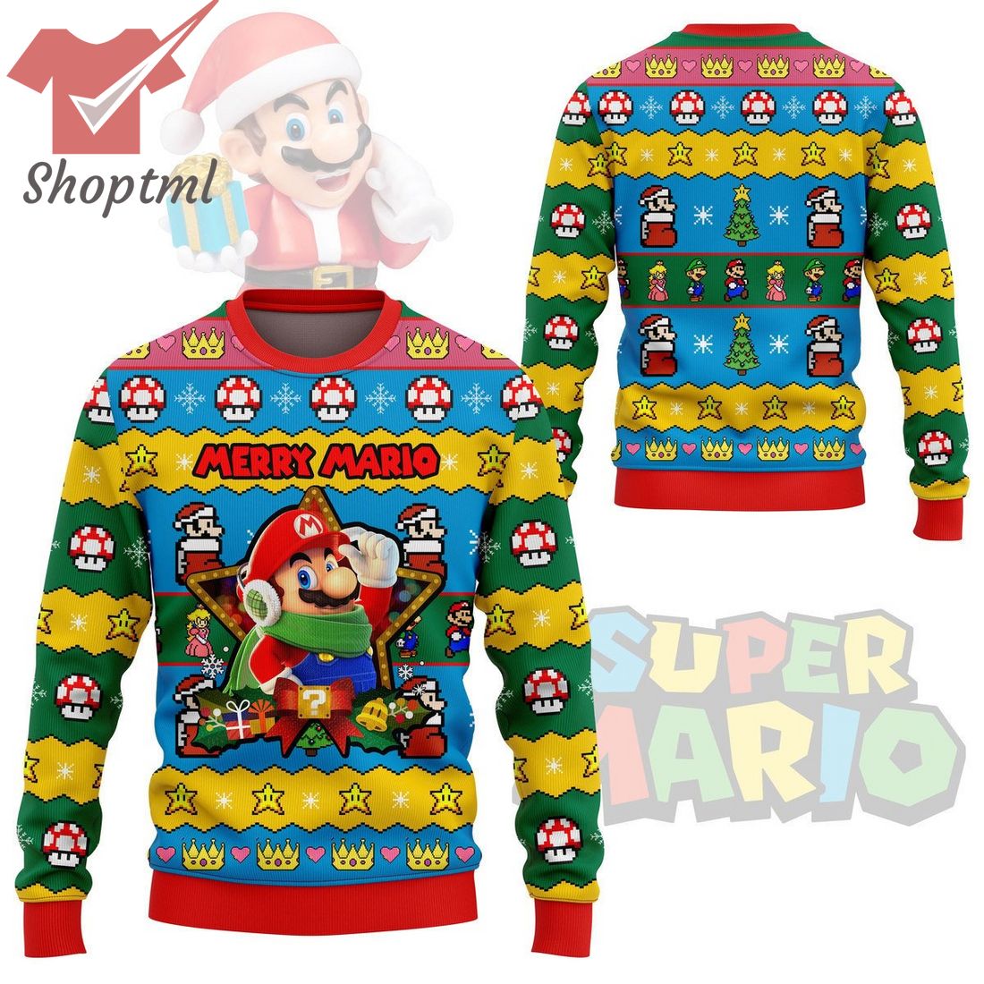 Super Mario Merry Mario Ugly Christmas Sweater