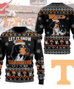 Tennessee Volunteers Dog Santa Hat Let’s Go Ugly Christmas Sweater
