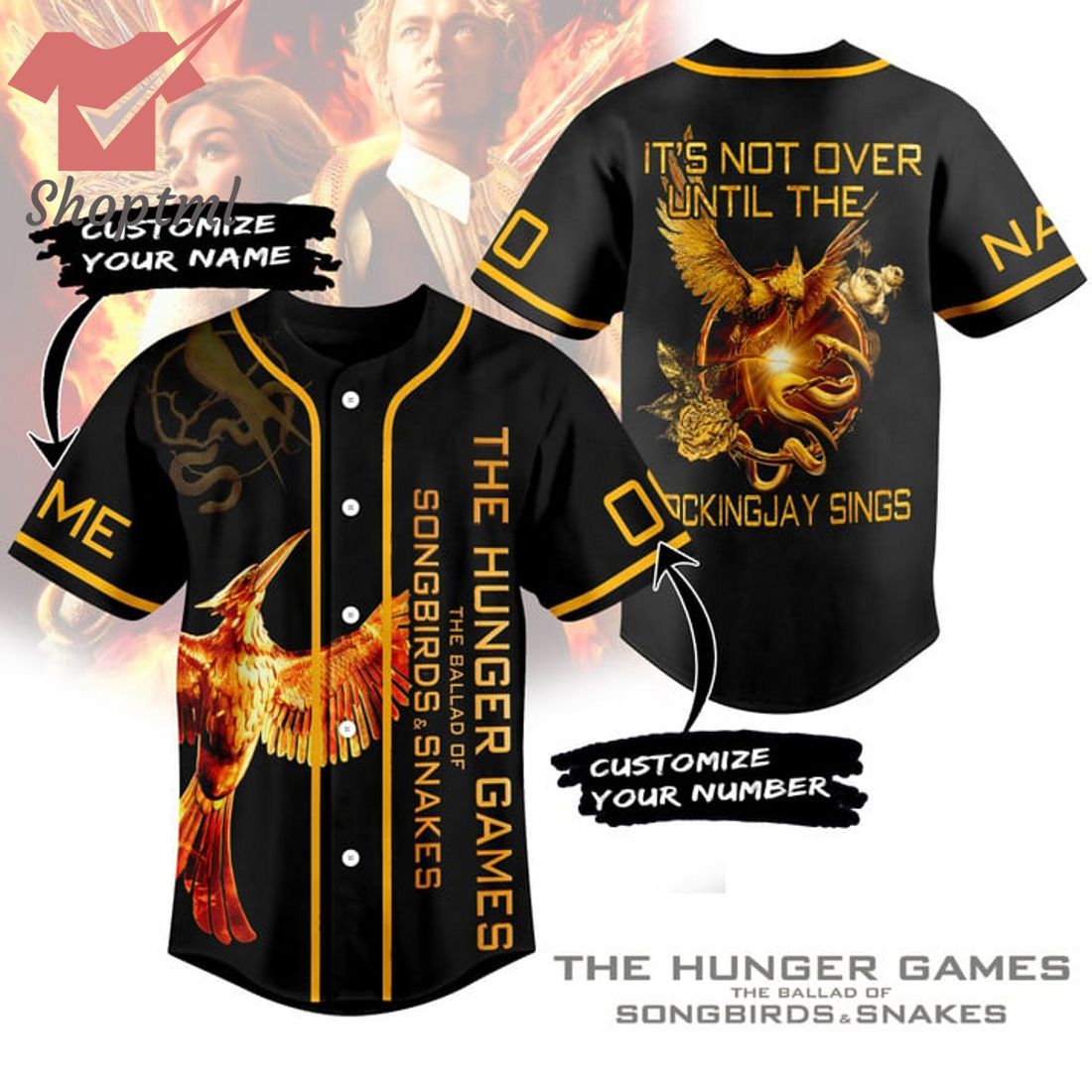 The Hunger Game It's Not Over Until The Mockingjay Sings Custom Name Number Baseball Jersey
