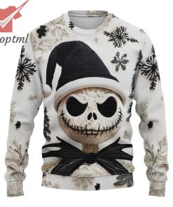 The Nightmare Before Christmas Jack Skellington Black Santa Hat Ugly Christmas Sweater