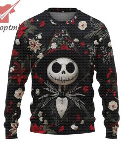 The Nightmare Before Christmas Jack Skellington Witch Hat Flower Ugly Christmas Sweater