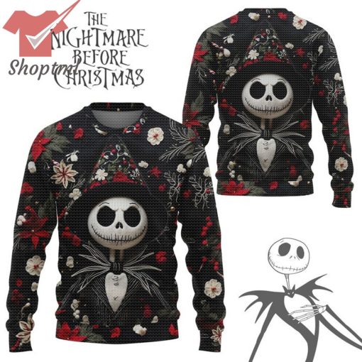 The Nightmare Before Christmas Jack Skellington Witch Hat Santa Ugly Christmas Sweater