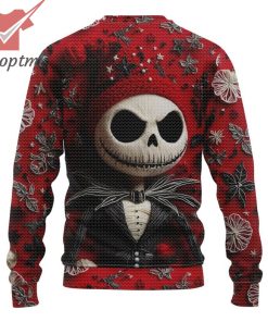 the nightmare before christmas jack skellington woolen red ugly christmas sweater 3 eR8VL