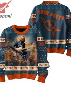 Tom Petty On Flowers Ugly Christmas Sweater