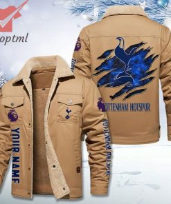 Tottenham Hotspur FC Fleece Leather Jacket