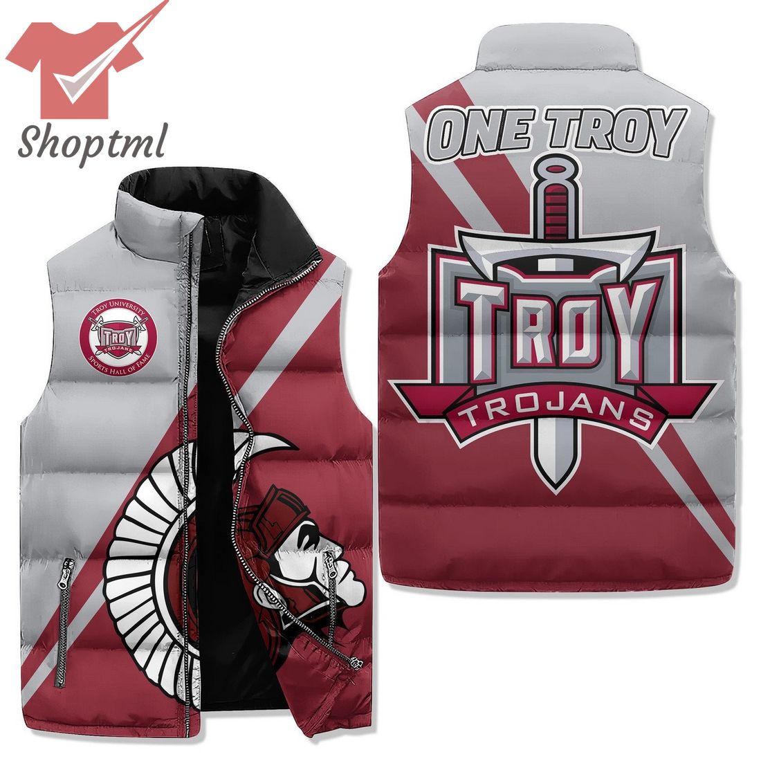 Troy Trojans one troy puffer sleeveless jacket