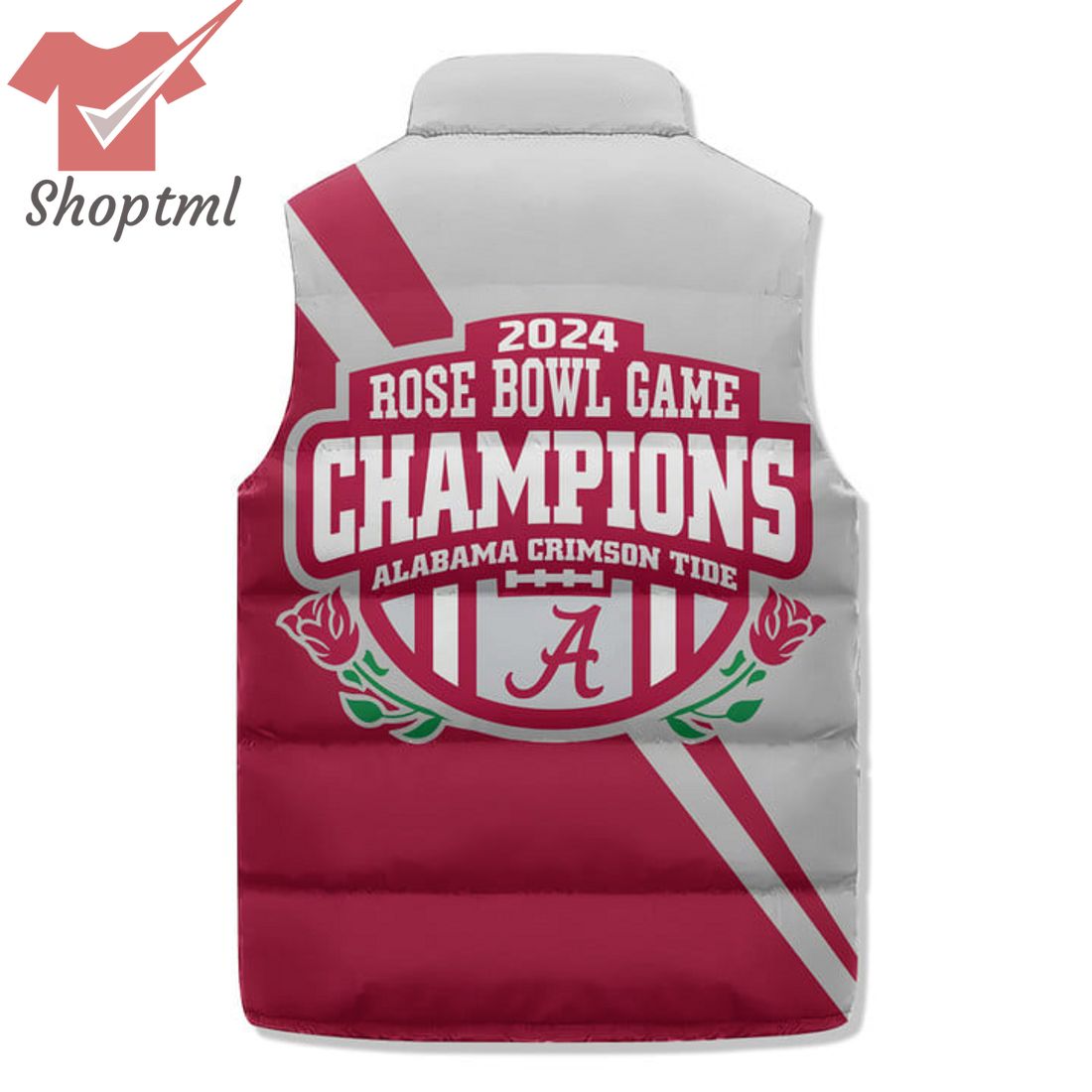 Alabama Crimson Tide Rose Bowl Game 2024 Puffer Sleeveless Jacket