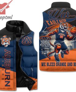 Auburn Tigers War Eagle Nation We Bleed Orange And Blue Puffer Sleeveless Jacket