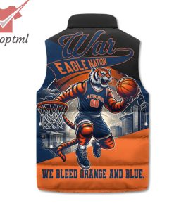 Auburn Tigers War Eagle Nation We Bleed Orange And Blue Puffer Sleeveless Jacket
