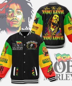 Bob Marley Love The Life You Live Baseball Jacket