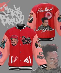 Chris Brown heartbreak on a full moon albums baseball jacket
