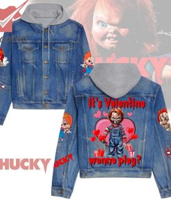 Chucky It's Valentine Wanna Play Hooded Denim Jacket