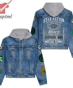 Dallas Stars Nation Victory Rising Smash Mouth For Life Hooded Denim Jacket