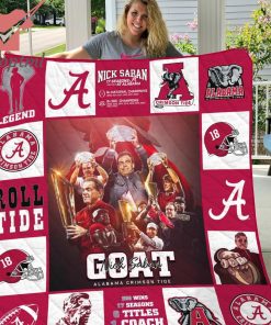 Goat Nick Saban Coach Alabama Crimson Tide Bomber Quilt Blanket