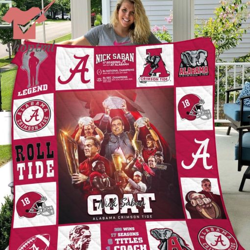 Goat Nick Saban Coach Alabama Crimson Tide Bomber Quilt Blanket