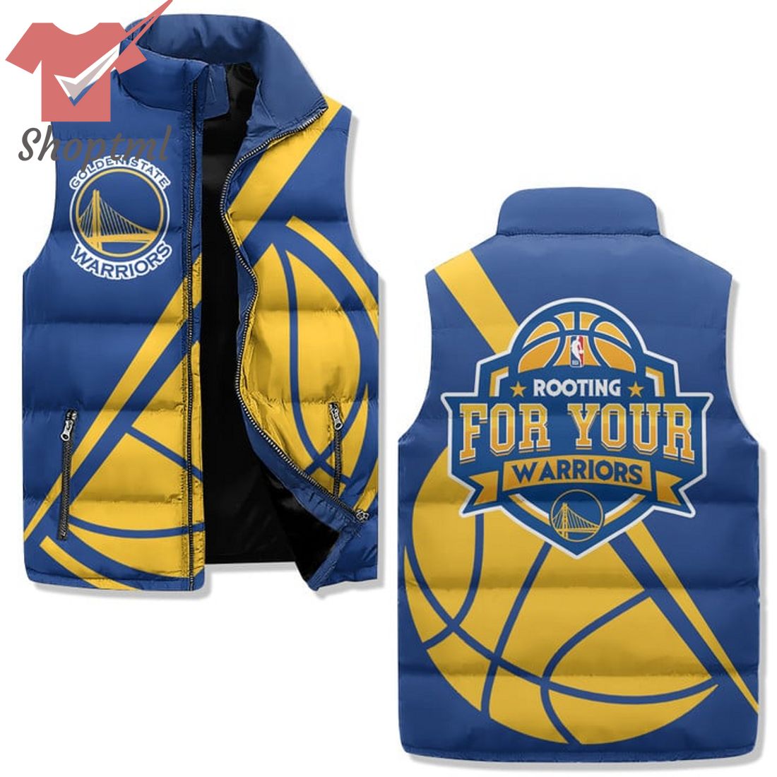 Golden State Warriors Rooting For You Puffer Sleeveless Jacket