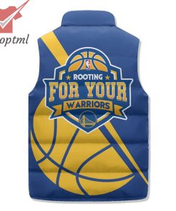 golden state warriors rooting for you puffer sleeveless jacket 3 HU917