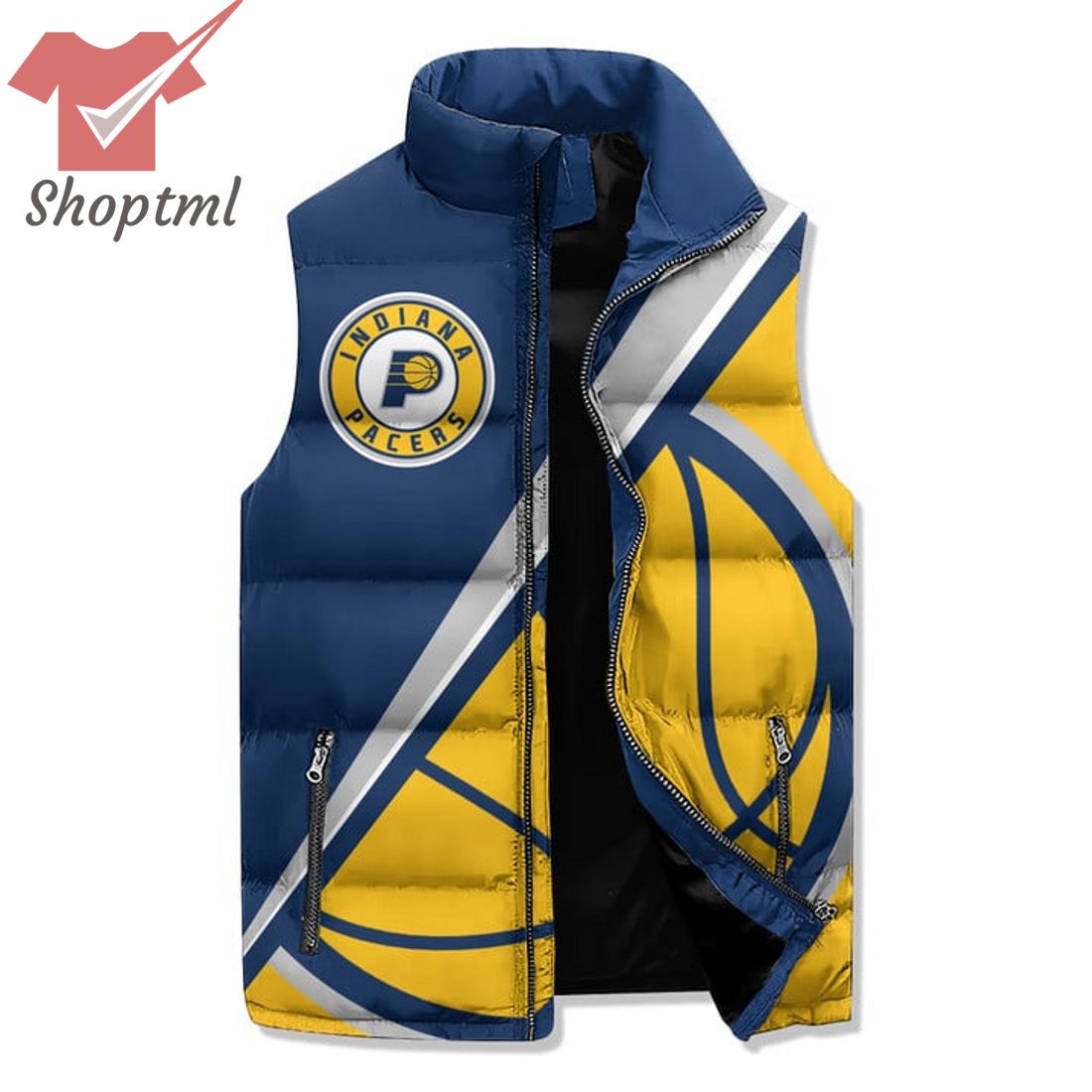 Indiana Pacers Basketball Logo Puffer Sleeveless Jacket