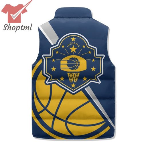 Indiana Pacers Basketball Logo Puffer Sleeveless Jacket