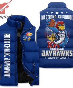 Kansas Jayhawks Rock Chalk Ku Strong Ku Proud Puffer Sleeveless Jacket