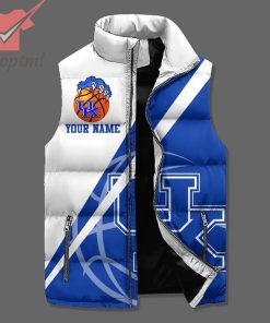 Kentucky Wildcats Mascot Go Big Blue Custom Name Puffer Sleeveless Jacket