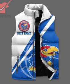 KU Kansas Jayhawks Custom Name Puffer Sleeveless Jacket