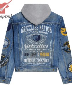 memphis grizzlies nation grit and grind hooded denim jacket 2 gT7nL