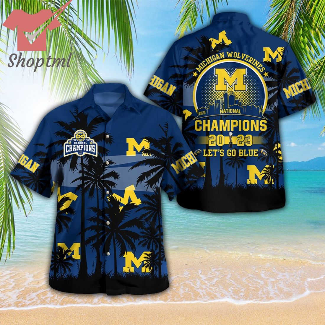 Michigan Wolverines National Champions 2023 Let's Go Blue Hawaiian Shirt
