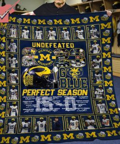 Michigan Wolverines Undefeated 2023 Go Blue Perfect Season Fleece Blanket