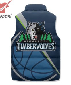 minnesota timberwolves basketball logo puffer sleeveless jacket 3 ADW7z