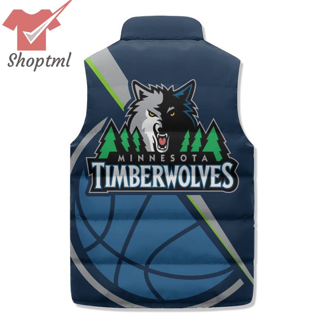 Minnesota Timberwolves Basketball Logo Puffer Sleeveless Jacket