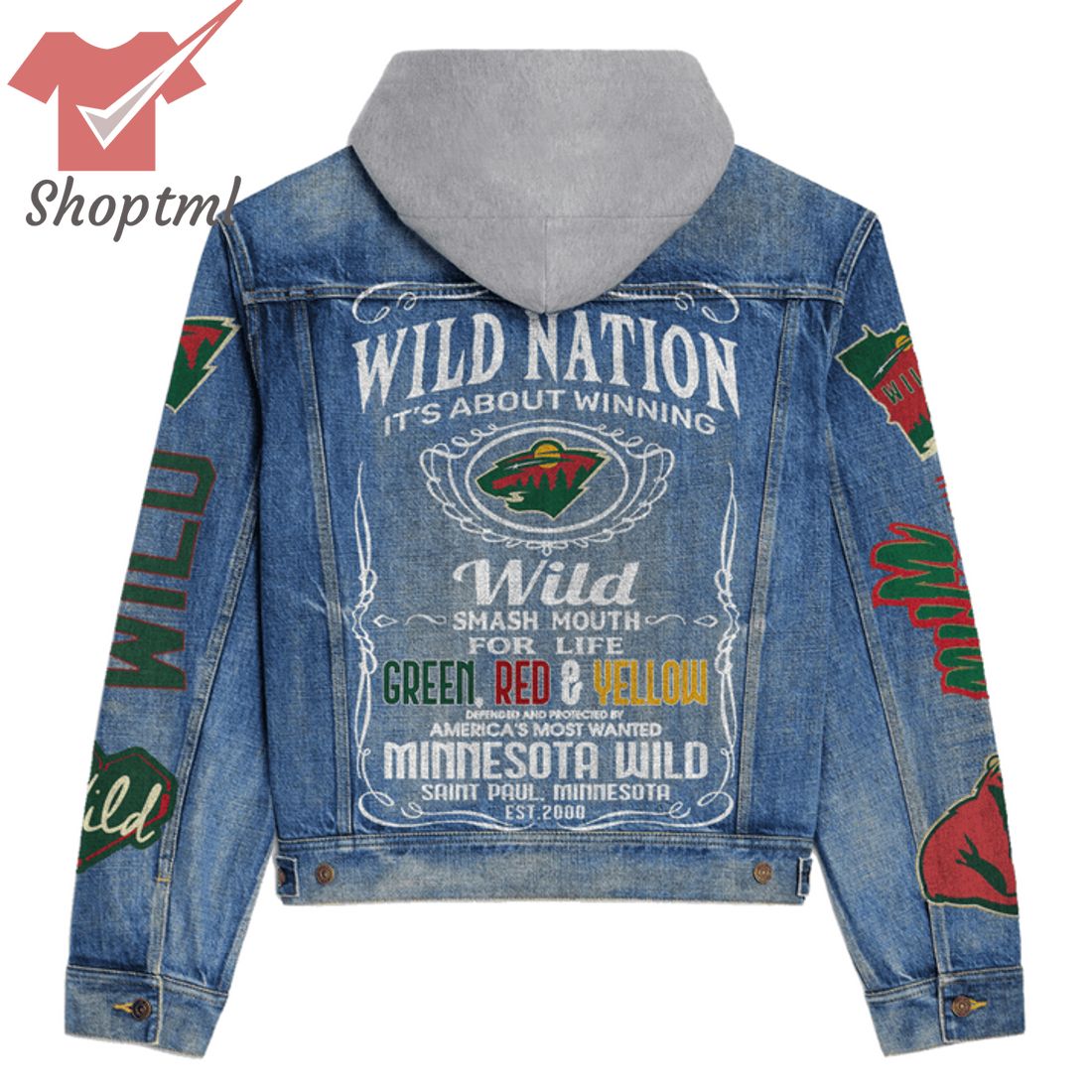 Minnesota Wild Nation It's About Winning Hooded Denim Jacket