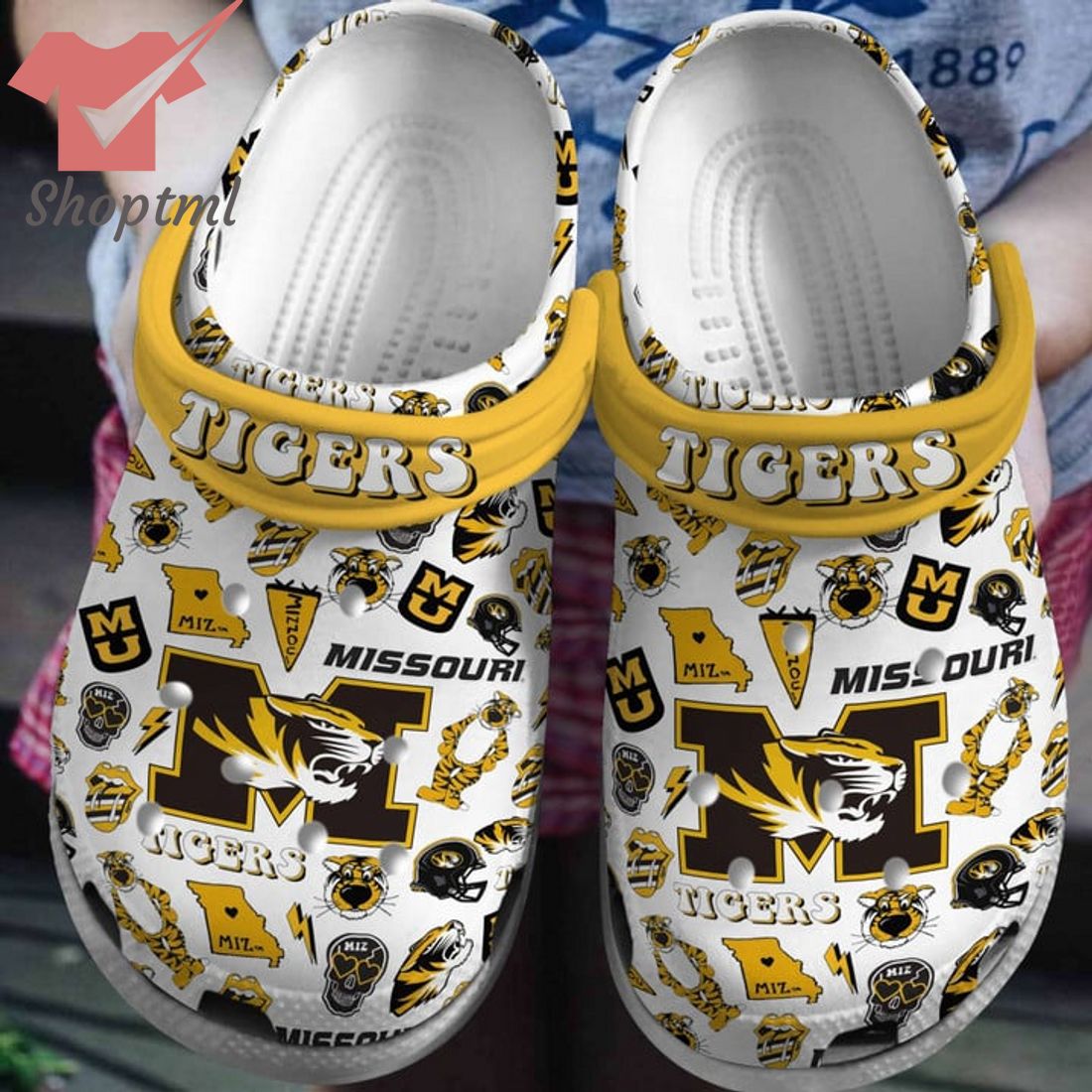 Missouri Tigers Stickers Truman The Tiger Mascot Crocs Clog Shoes