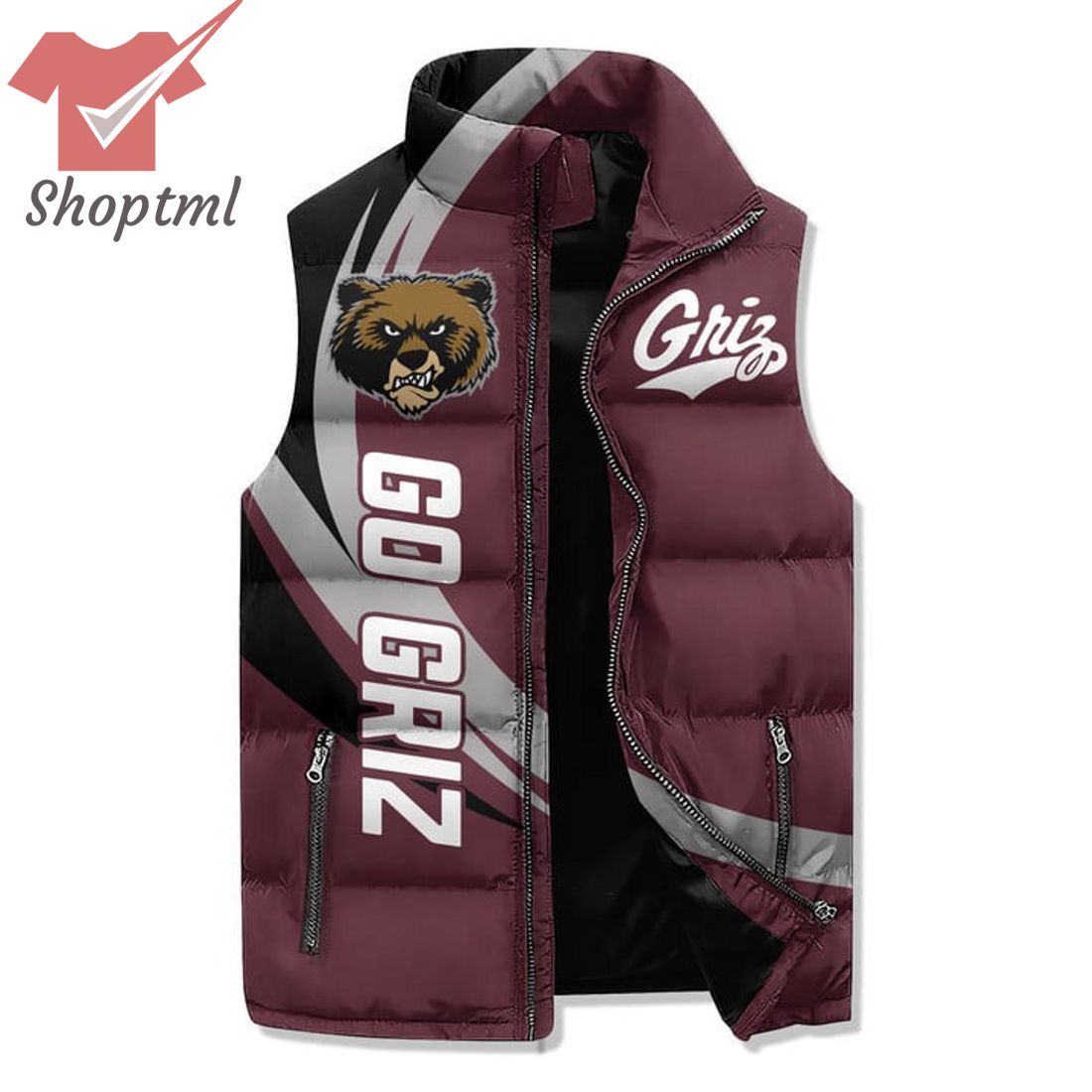 Montana Grizzlies Damm Right Win Or Lose Puffer Sleeveless Jacket