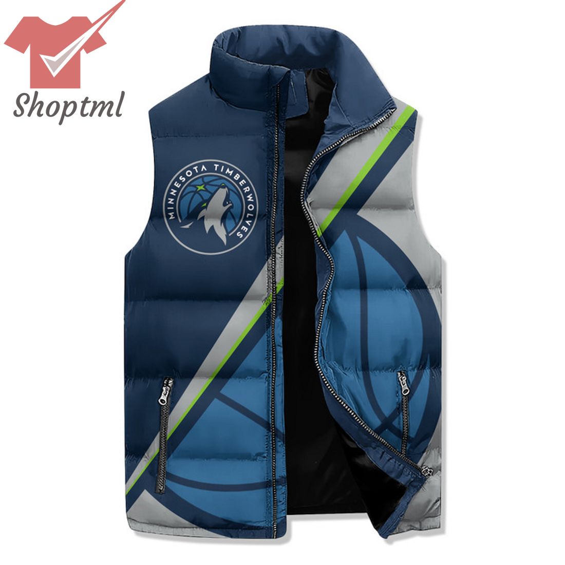 NBA Minnesota Timberwolves Logo Puffer Sleeveless Jacket